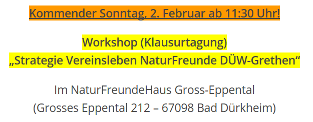 Erinnerung Zum Workshop Klausurtagung 2020 Naturfreunde Bad Dürkheim Grethen